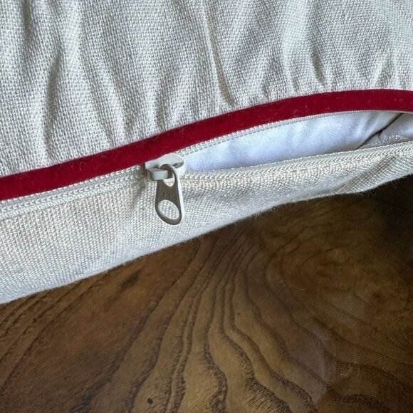 Secret Celebrity Throw Pillow‎ Decor Poinsettia Christmas Down Filled 16" x 12" - Picture 9 of 12